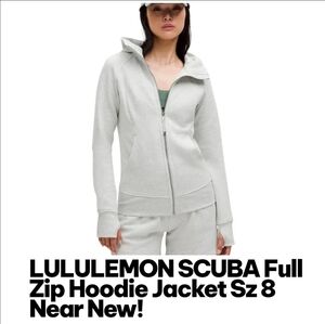 Scuba Full Zip Hoodie Size 8 Gray